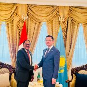 H.E. Rauan Zhumabek, Ambassador of the Republic of Kazakhstan to the UAE, at the Embassy in Abu Dhabi